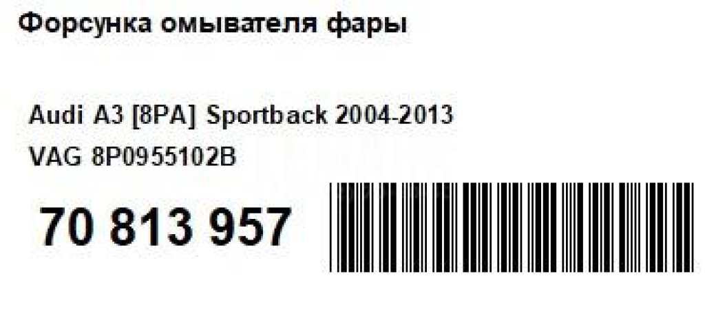 Форсунка омывателя фары